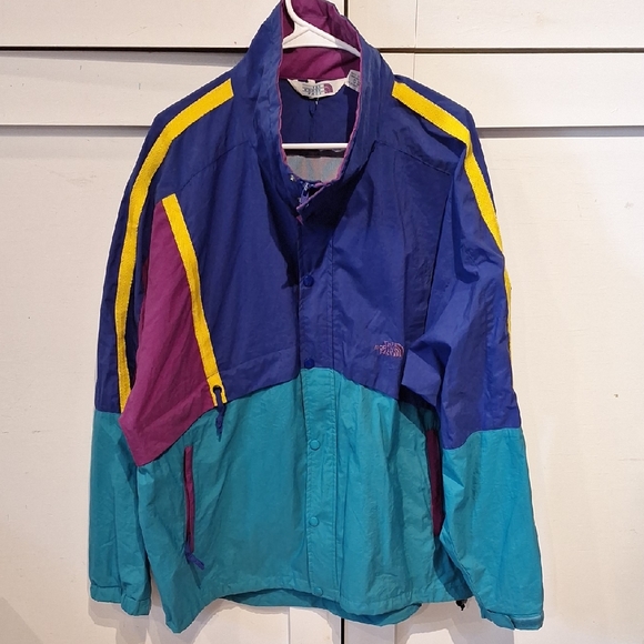 The North Face Kids Raincoat - Blue Teal Purple Yellow